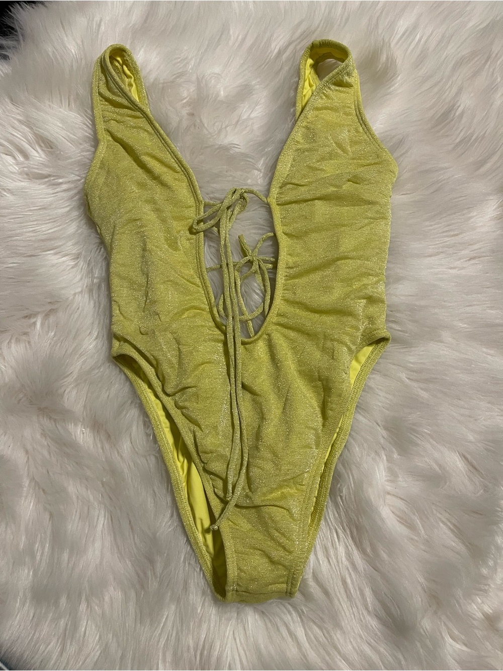 Montce Shimmery Lace-Up One-Piece